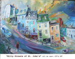 Hilly Streets of St.John's, Oil on Canvas